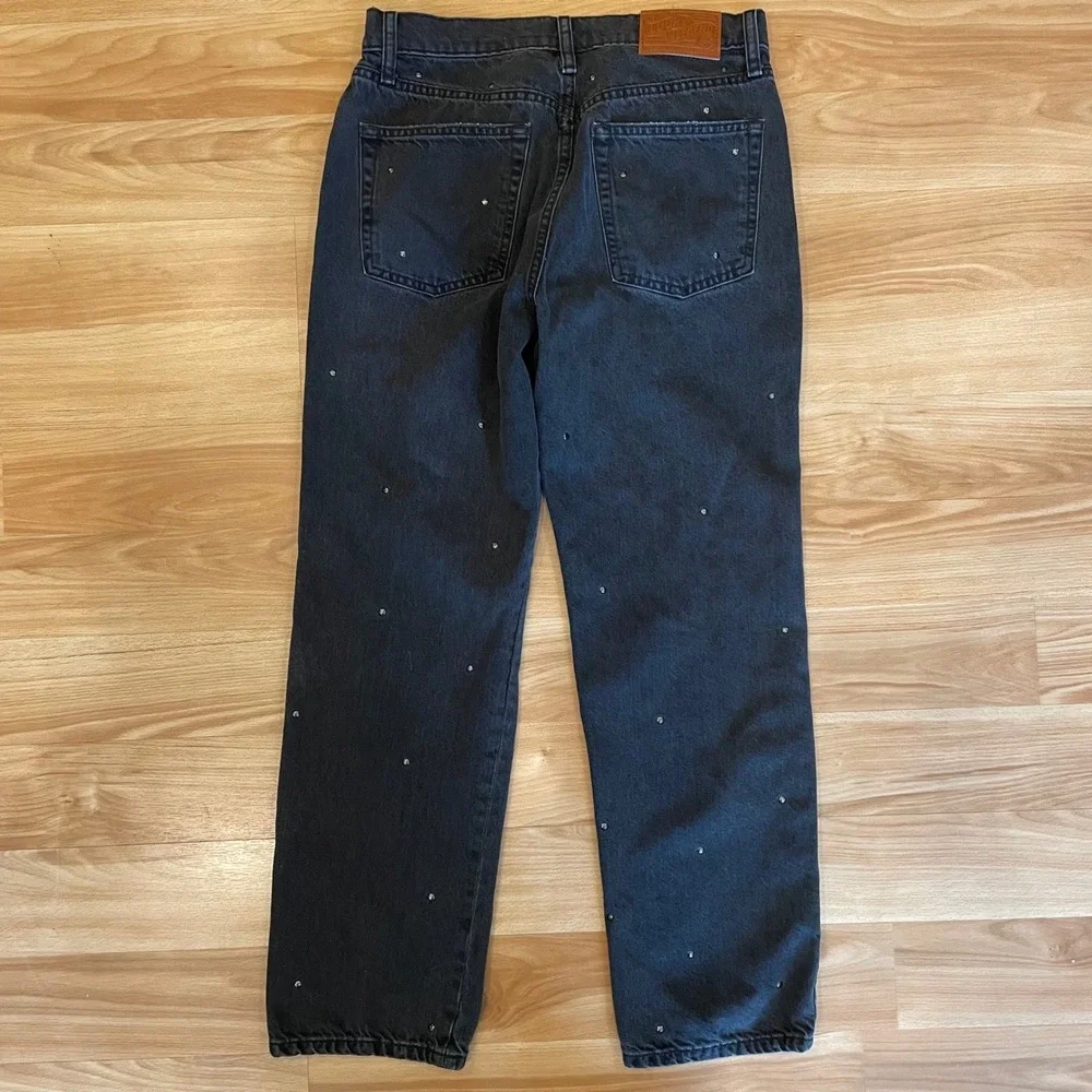 Lucky Brand Lucky Legend Jeans‎ Womens 4/27 Black Cotton 90s Loose Stud Western
